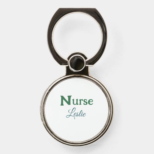 Nurse medical doctor add name text green blue sipl phone ring stand