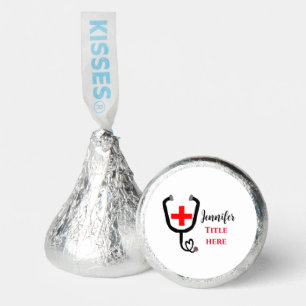 Nurse medical doctor red plus stethoscope add name hershey®'s kisses®