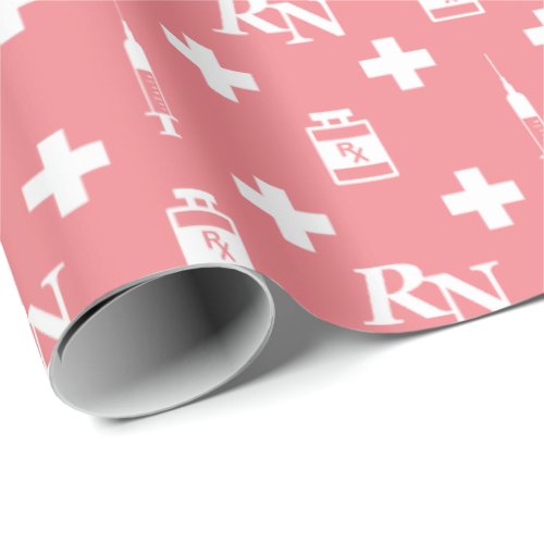 nurse medical icons wrapping paper