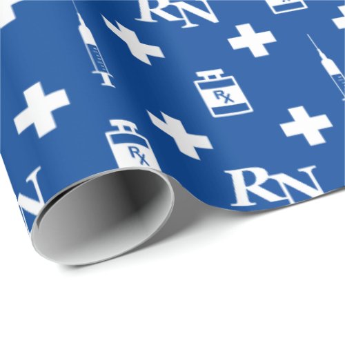 nurse medical icons wrapping paper