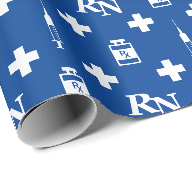 nurse medical icons wrapping paper (Roll Corner)