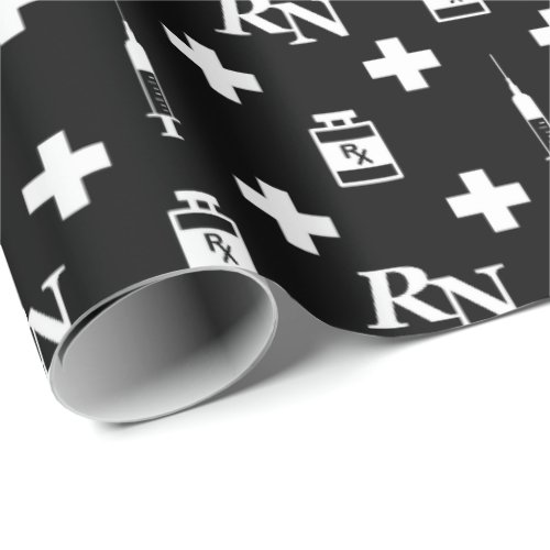 nurse medical icons wrapping paper