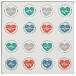 Nurse Medical Love Heart Beat Symbol Pattern Fabric