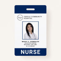 Nurse Medical Navy Blue Hospital Logo Photo ID