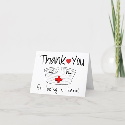 Nurse Medical Nursing Hat Health Care Professional Thank You Card