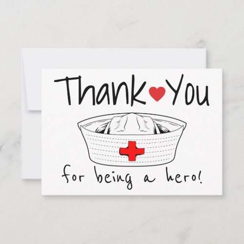 Nurse Medical Nursing Hat Health Care Professional Thank You Card