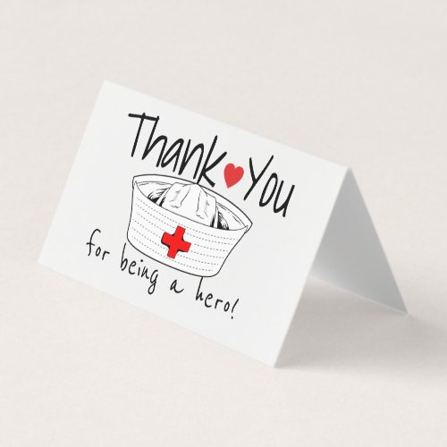 Nurse Medical Nursing Hat Health Care Thank You Business Card