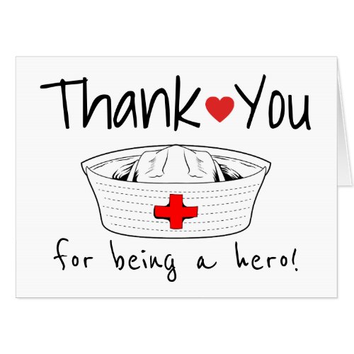 Nurse Medical Nursing Hat Health Care Thank You Card