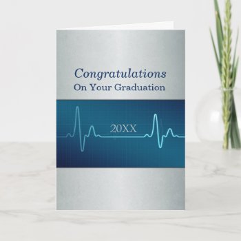 Nurse Medical Or Doctor Graduation Custom Dated Card by Medical_Art at Zazzle