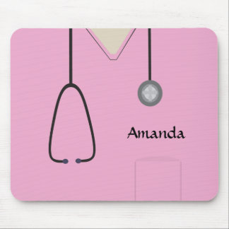 Nurse Medical Scrubs Pink Mousepad