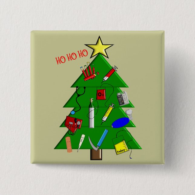 Nurse/Medical Staff Christmas Cards and Gifts Pinback Button (Front)