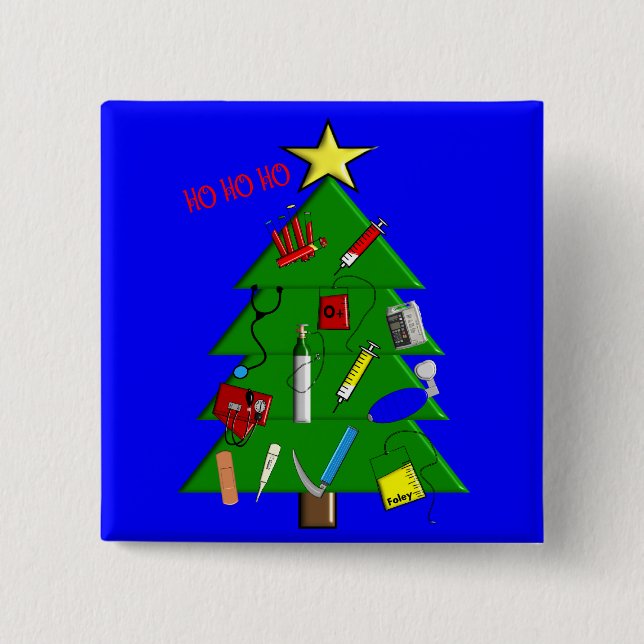 Nurse/Medical Staff Christmas Cards and Gifts Pinback Button (Front)