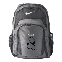 Nurse Medical Stethoscope Silhouette Custom Name Backpack Nurse Medical Stethoscope Silhouette Custom Name Backpack
