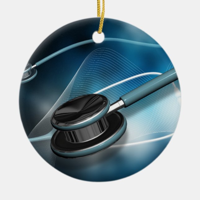 Nurse Medical Stethoscopes Ceramic Ornament (Front)