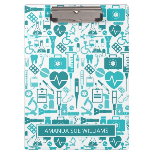 Nurse  Medical Student _ Add Your Name Monogram  Clipboard