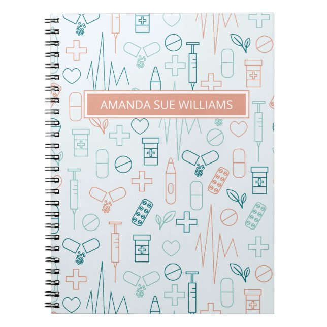 Nurse / Medical Student - Add Your Name /Monogram  Notebook (Front)