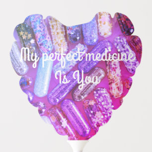 Nurse medication glitter look romantic purple pink balloon