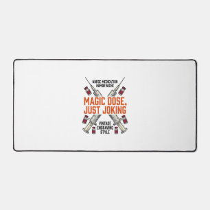 Nurse Medication Humor Witchy Dose Vintage Shirt_1 Desk Mat