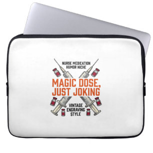 Nurse Medication Humor Witchy Dose Vintage Shirt_1 Laptop Sleeve