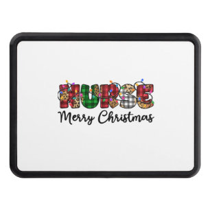 Nurse Merry Christmas Lights Leopard Print Buffalo Hitch Cover