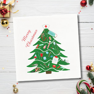 Nurse Merry Christmas Tree Napkins