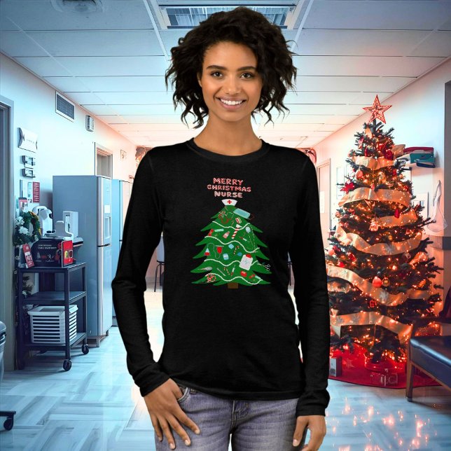Nurse Merry Christmas Tree Tri-Blend Shirt (Creator Uploaded)