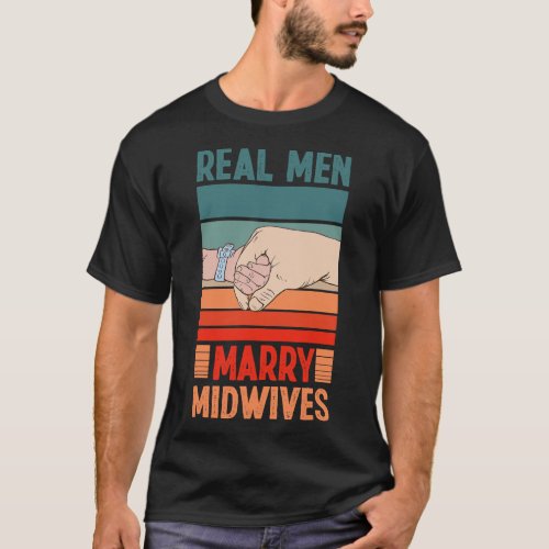 Nurse Midwife Birth Worker Marriage Wedding Husban T_Shirt
