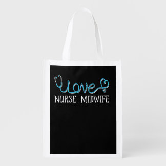 Nurse Midwife Graphic - Stethoscope scripted with Grocery Bag