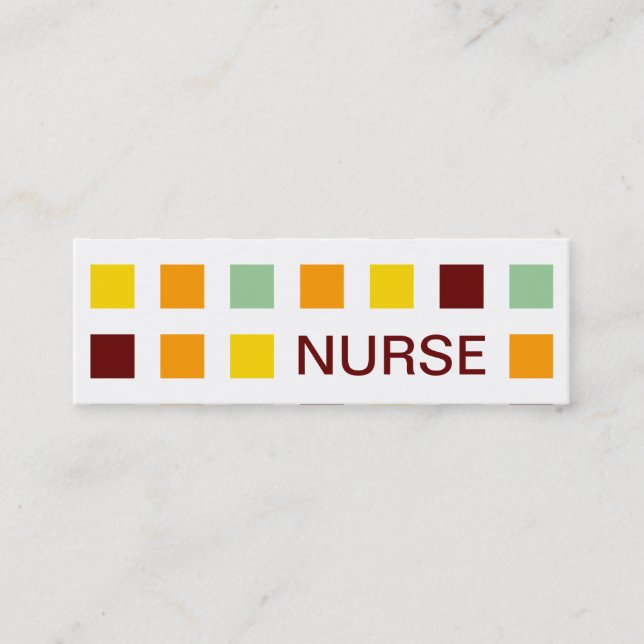 NURSE (mod squares) Mini Business Card (Front)