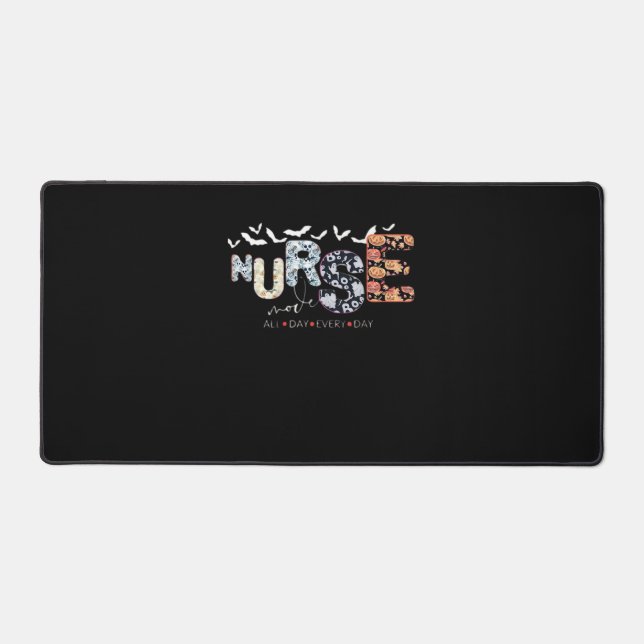 Nurse Mode All Day Every Day Halloween Design Clas Desk Mat (Front)
