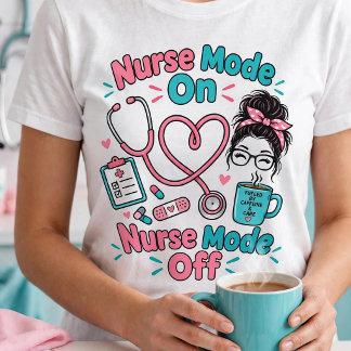 Nurse Mode On Off Funny Nursing Life Design Tri-Blend Shirt