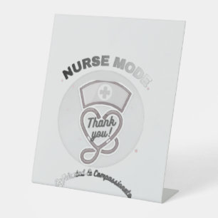 Nurse Mode Thank You Heart Stethoscope Design Pedestal Sign