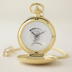 Nurse Mode Thank You Heart Stethoscope Design Pocket Watch