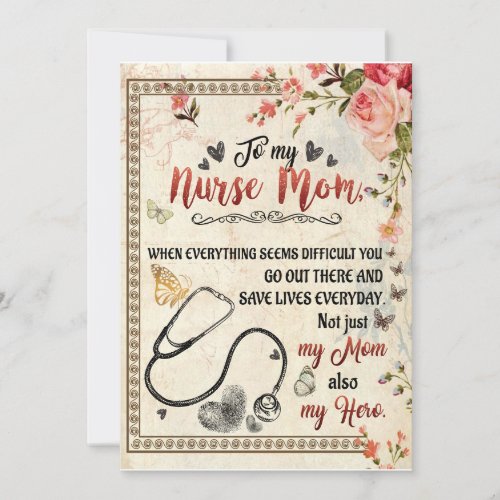 Nurse Mom Gifts  Letter To My Nurse Mom Invitation