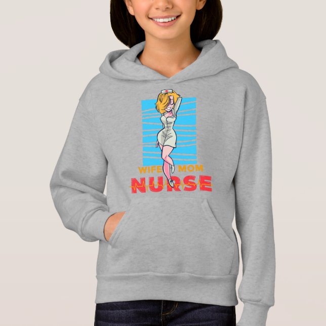 Nurse Mom Wife Life Hoodie (Front)