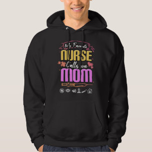 Nurse Moms Plus Size Graphic My Favorite Nurse Hoodie