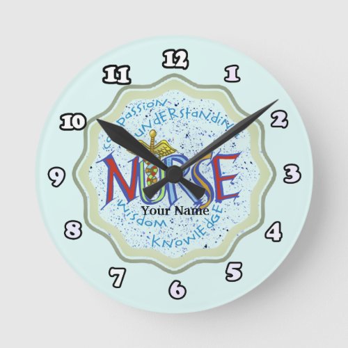 Nurse Motto custom name clock