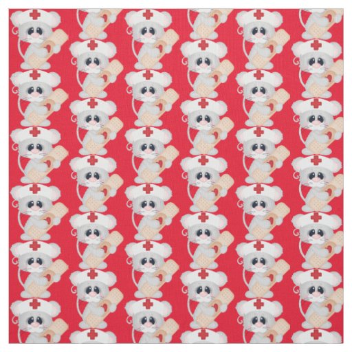 Nurse Mouse Pima cotton fabric