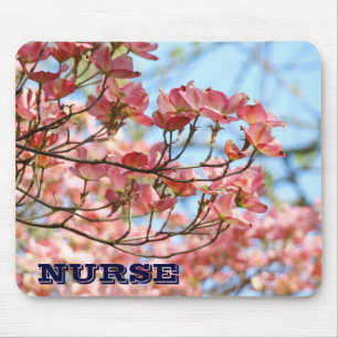 NURSE mousepad Pink Dogwood Tree Flowers