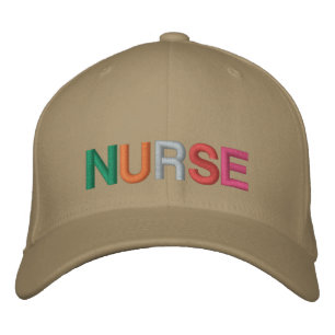 nurse multicolor block font embroidered baseball cap
