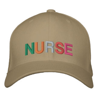nurse multicolor block font embroidered baseball cap