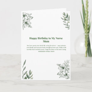 Nurse Mum Birthday Card — Happy Birthday Nurse Mum