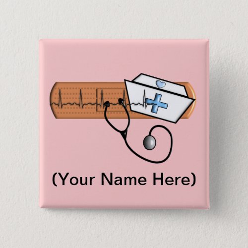 Nurse Name Badge Add Your Nam Pinback Button