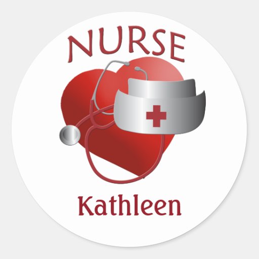 Nurse Name Custom Nurses Heart Sticker | Zazzle