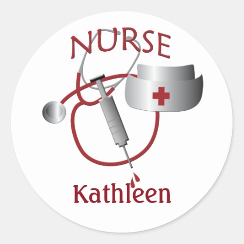 Nurse Name Custom Nurses Sticker