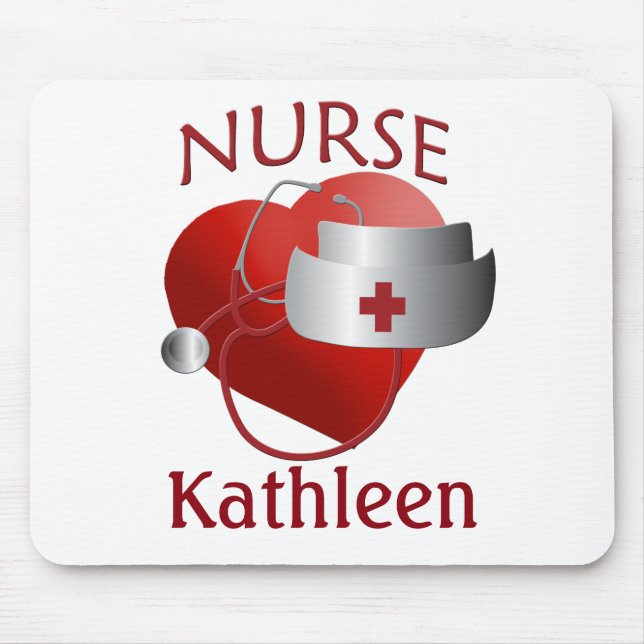 Nurse Name Nurses Heart Custom Mousepad (Front)