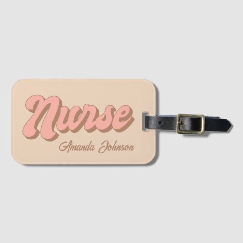 Nurse Name Personalized Retro Card Slot Bag Luggage Tag