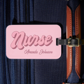 Nurse Name Personalized Retro Card Slot Bag Luggage Tag