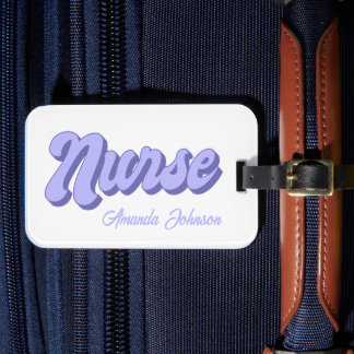 Nurse Name Personalized Retro Card Slot Bag Luggage Tag