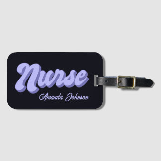 Nurse Name Personalized Retro Card Slot Bag Luggage Tag